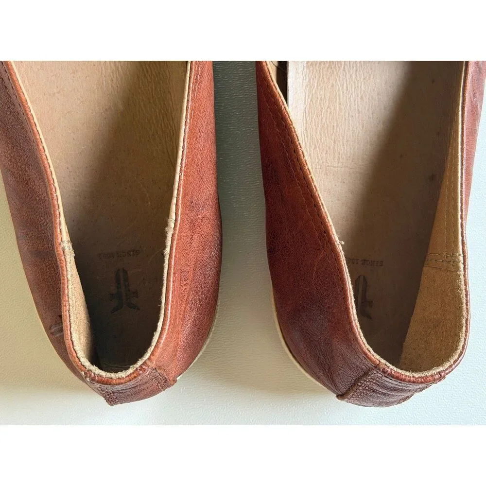 Frye Women's Cognac/Brown Melanie Slip-On Leather Sneakers Size 9.5